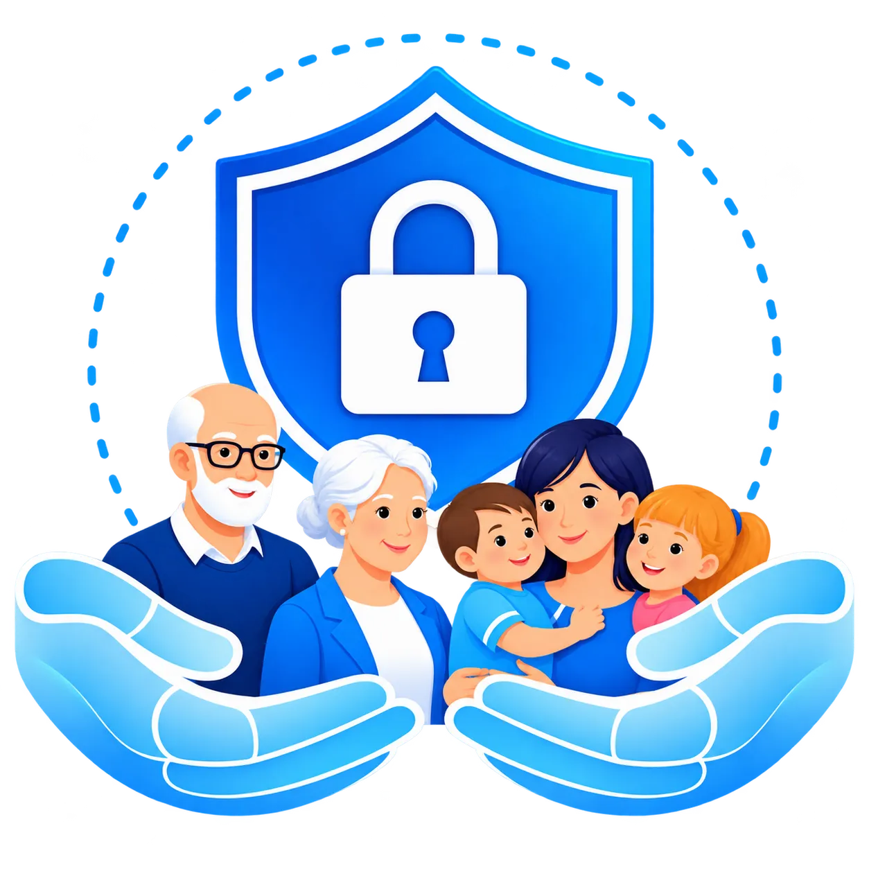 Privacy and family protection illustration